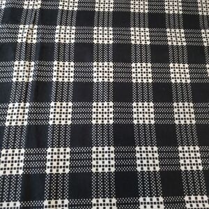Black White Flannel Fabric Remnant 28x18 Checkered Soft Craft Sewing